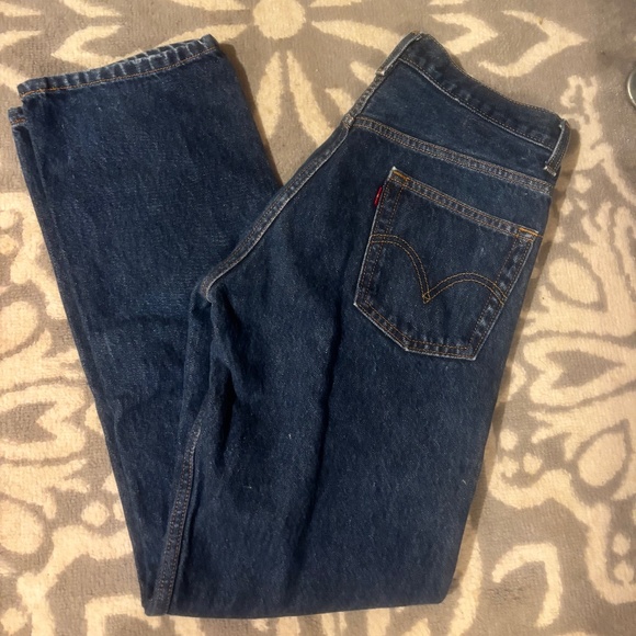 Levi’s 505 Regular Fit Jeans – Size 31x32 – Dark Wash Denim - Picture 1 of 3